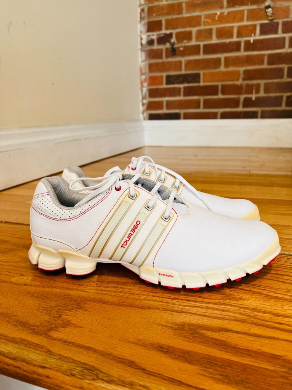 Adidas Tour 360 White Golf Shoes Size 10.5 - Picture 15 of 16